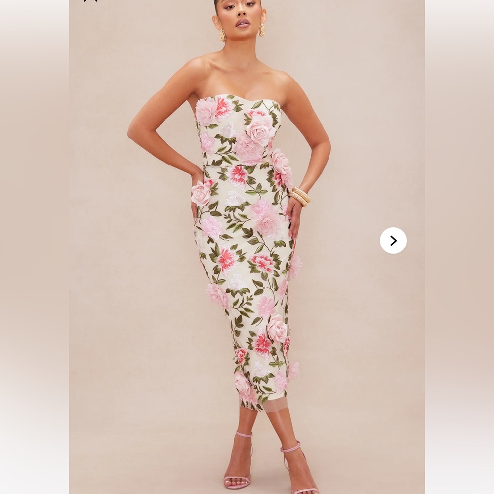 Floral Strapless Dress